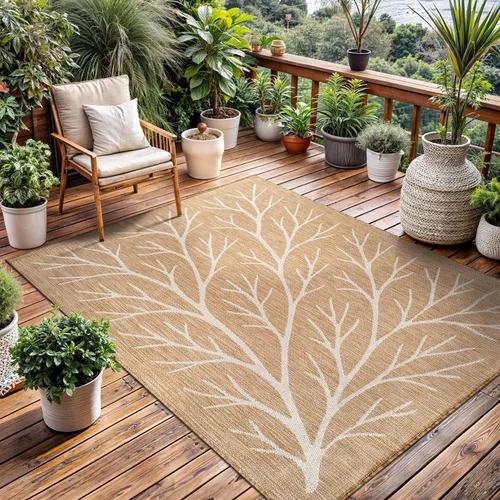 Miniatura 27 de Alfombra Lavable para Interiores y Exteriores 8x10 Resistente a la Intemperie Alfombras de Área Modernas de Yute Sólido para Porche Terraza Balcón