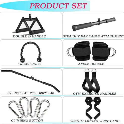 Miniatura 6 de Máquina de cables para gimnasio en casa, accesorios para máquina de cables de press de tríceps hacia abajo, accesorios para jalones LAT hacia abajo