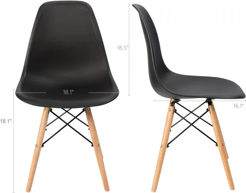Miniatura 3 de Furmax Silla de comedor de estilo moderno, silla DSW moderna de mediados de siglo, silla de plástico Shell Lounge para cocina, comedor, dormitorio