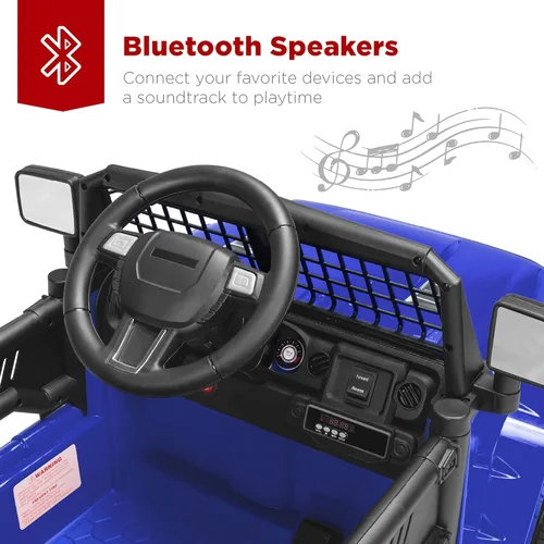 Miniatura 6 de Productos de la mejor elección, camioneta de juguete para montar de 12 V para niños con control remoto para padres, suspensión de resorte, luces Azul