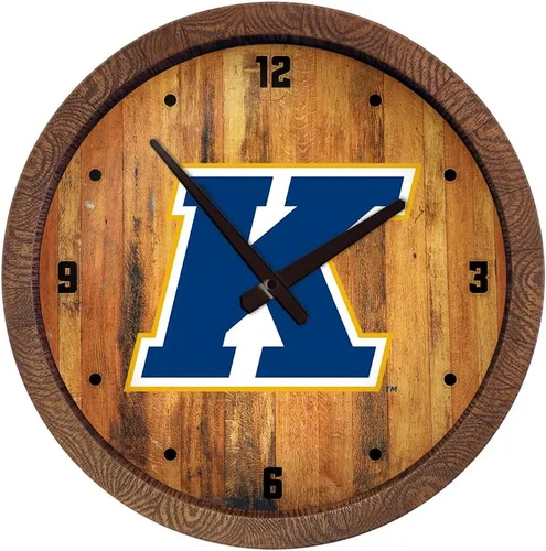 Miniatura 66 de The Fan-Brand NCAA Oklahoma Sooners: Reloj de pared con parte superior de barril de imitación para decoración de bar, decoración de fiesta