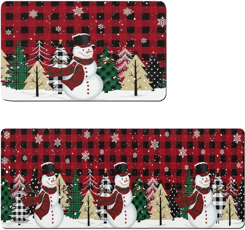 Miniatura 6 de Tapete de baño con diseño de muñeco de nieve a cuadros para bañera, tapete antideslizante de secado rápido y absorbente, tierra de diatomeas