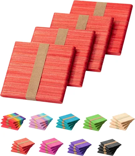 Miniatura 14 de Mr. Pen - Palitos de paletas de colores, palitos de madera de colores arcoíris para manualidades, paquete de 200, 4.5 pulgadas