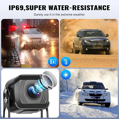 Miniatura 5 de Kit de sistema de cámara de respaldo 1080P, monitor de marcha atrás de 7 pulgadas con función de grabación de visión nocturna DVR Monitor 2 cámaras