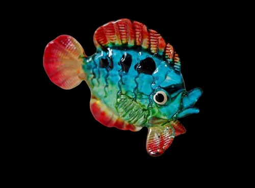 Miniatura 3 de 1shopforyou Figura de cristal soplado, figura de pez marino tropical, arte en miniatura, colección de vida marina, decoración de acuario, animal