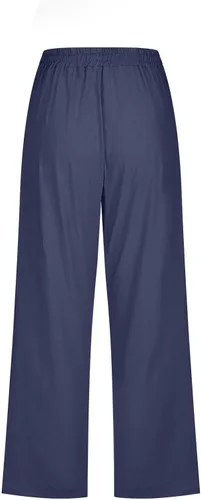 Miniatura 5 de WKSCLPAI Pantalones capri para mujer, casuales, de verano, talla grande, de lino, cintura alta, con cordón, pantalones cortos con bolsillos