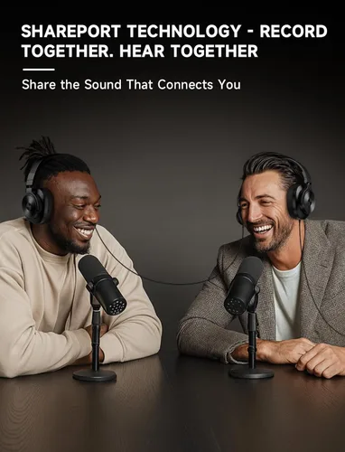 Miniatura 5 de AOC Auriculares con cable, auriculares con monitor de estudio de DJ sobre la oreja con tiempo de reproducción de 72 horas, conector de 0.138