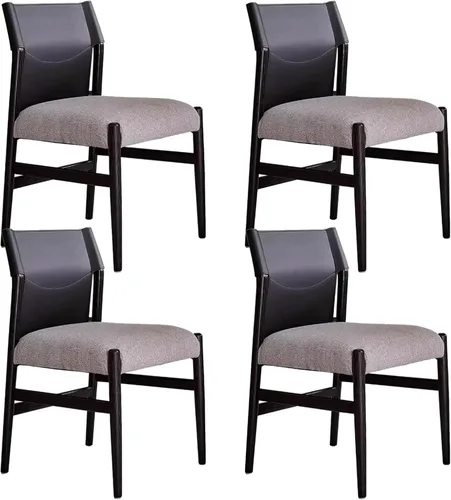 Miniatura 14 de Dining Chairs with backrest, Upholstered Kitchen Chair, Vintage Country Dining Chairs Set Wood Kitchen Chair, Armrests Optional(with armrests,4PCS)