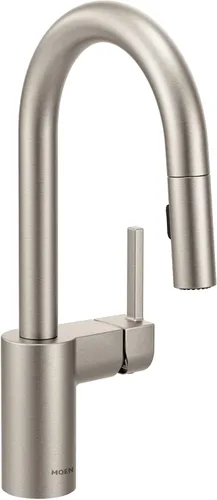 Miniatura 9 de Moen 5965BLS Align Grifo de Barra Moderno de Una Manija Extraíble con Power Clean con tecnología Reflex, Acero Inoxidable Negro