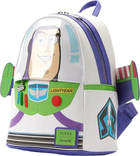 Miniatura 4 de Loungefly Disney Pixar Toy Story Buzz Lightyear - Bolso de hombro con doble correa para mujer, mini mochila, Multi, Mini, Mini mochila