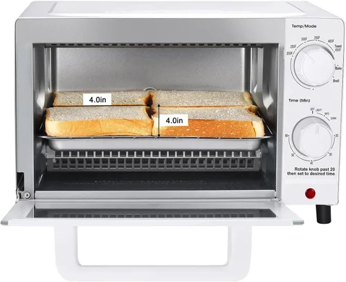 Miniatura 6 de Mainstay - Horno tostador combinado de electrodomésticos de cocina, se adapta a pizza de 9 pulgadas, capacidad de 4 rebanadas, circulación potente