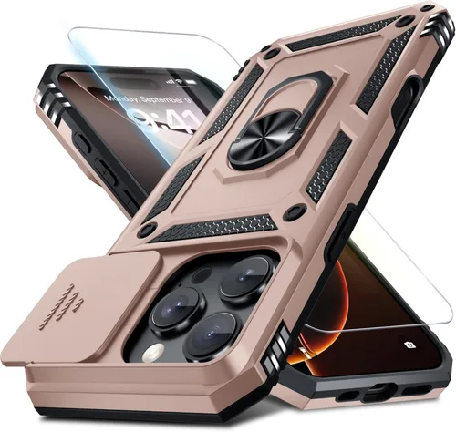 Miniatura 160 de Janmitta - Funda para iPhone 14 Pro con cubierta deslizante para lente de cámara incorporada + protector de pantalla, funda de cuerpo completo