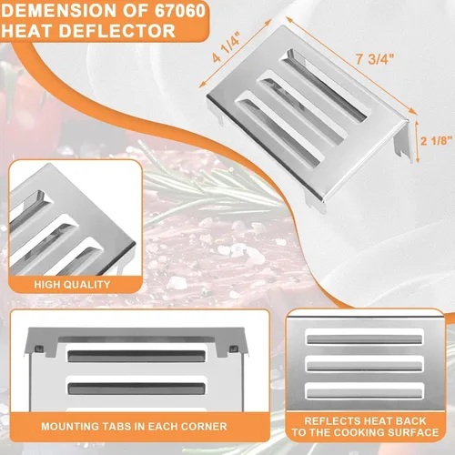 Miniatura 4 de 67060 Deflector de calor para Weber GS4 Spirit II 300 y 200 SER Spirit II E210 E220 E310, S210/220, S310/320, repuesto para Weber Spirit 2 piezas