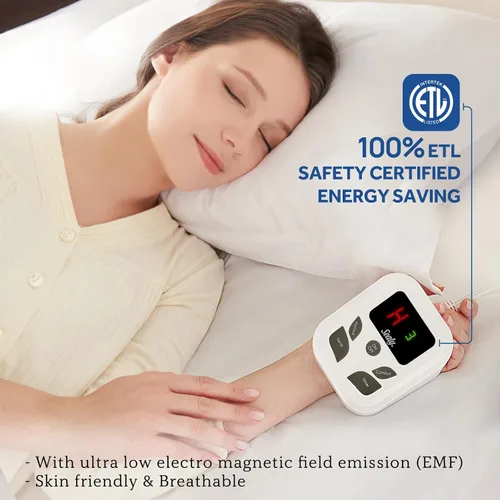 Miniatura 3 de Sealy Protector de colchón térmico tamaño individual con 10 ajustes de calefacción, protector de colchón eléctrico de 39 x 75 pulgadas, apagado