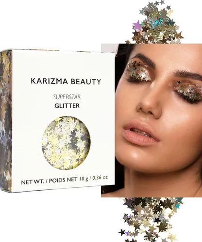 Miniatura 8 de KARIZMA Iridescent Purpurina holográfica iridiscente Purpurina gruesa de 0.35 onzas para la cara, el cabello, los ojos y el cuerpo, para mujer.