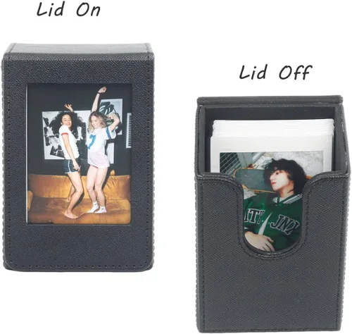 Miniatura 2 de Orga'Neat Estuche de Almacenamiento Portafotos para Película Fujifilm Instax Mini 12/11/90/40/9/8/7/7+/EVO, Portafotos de Cuero PU con Bolsillo Negro