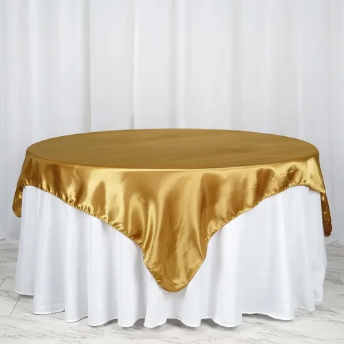 Miniatura 14 de Efavormart Paquete de 5 Sobremanteles Cuadrados de Satén de 60" para Decoraciones de Mesa de Bodas, Catering y Fiestas, Cubierta de Mantel Negro
