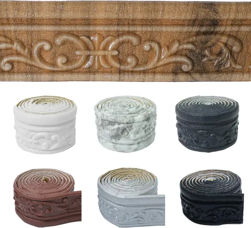 Moldura de espuma autoadhesiva de 90 x 3.1 pulgadas, borde de papel tapiz de moldura de corona, líneas de bordes de pared 3D, base de pared para