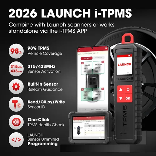Miniatura 2 de Nueva herramienta de servicio TPMS portátil LAUNCH X-431 i-TPMS TSGUN 2026, reinicio, reinicio y programa, sensores TPMS Funciona con escáner X-431