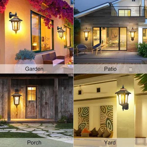 Miniatura 6 de Linterna de Pared Solar con 3 Modos, Luz de Pared Solar con Sensor de Movimiento Impermeable, Luces LED de Porche Delantero del Anochecer al