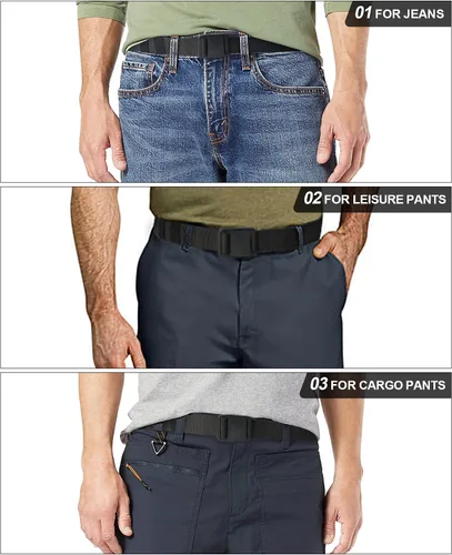 Miniatura 5 de Papaanils Cinturón de golf de nailon elástico para hombre, cinturón táctico militar, cinturón elástico para hombre, cinturón elástico