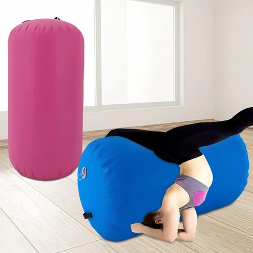 Miniatura 3 de Colchoneta inflable de gimnasia de 39.4 x 23.6 in, color azul/rosa, para uso doméstico, yoga, entrenamiento, animadoras, diversión acuática