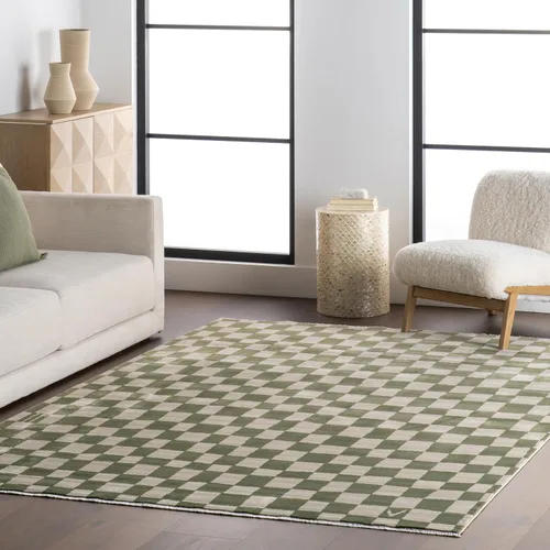 Nuloom Rendimiento con flecos Dominique Green/Beige, 2 pies 8 pulgadas x 8 pies, texturizado y terroso, alto tráfico, resistente a las manchas,
