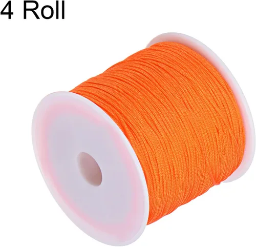 Miniatura 3 de HARFINGTON 4 rollos de hilo de nailon para anudar 0.031 in, 50 yardas de nailon trenzado para manualidades, cuerda de satén para pulsera, collar