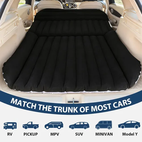Miniatura 6 de colchón de aire para SUV – Cama inflable para asiento trasero con bomba de aire eléctrica, almohadilla para dormir portátil para acampar y viajar
