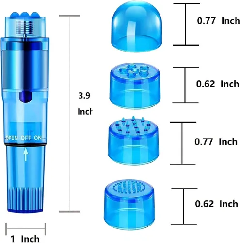 Miniatura 2 de Mini herramienta de masaje portátil pequeña con 4 cabezales, bolsillo masajeador para mujeres, cuello, hombro, cara, espalda, pies, músculos