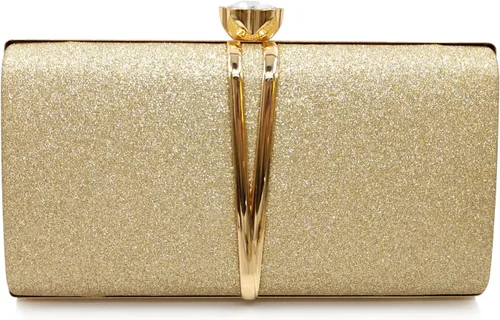 Miniatura 7 de Aovtero - Bolso de mano para mujer con cadena, bolso de noche, para boda, fiesta de graduación o como bolso de novia