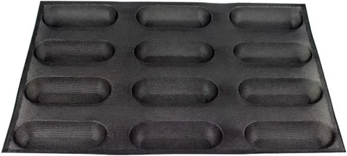 Miniatura 8 de FETESUR Moldes para perros calientes, moldes antiadherentes para pan de pan, molde de silicona de grado alimenticio, 12 panes de 40 x 60 pulgadas