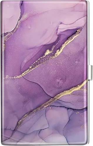 Miniatura 15 de Swooflia Funda para tarjetas de visita para hombres y mujeres, de metal verde con hojas tropicales tropicales, monedero delgado de bolsillo, fundas