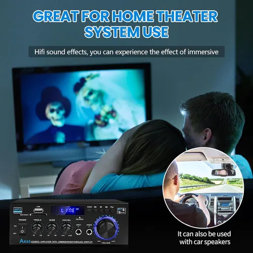 Miniatura 5 de Receptores de amplificador de audio Bluetooth 5.0-AK45 HiFi Stereo Mini Amplificador de Potencia RMS 40W x 2 Máx. 600W 2.0 Canal Componentes
