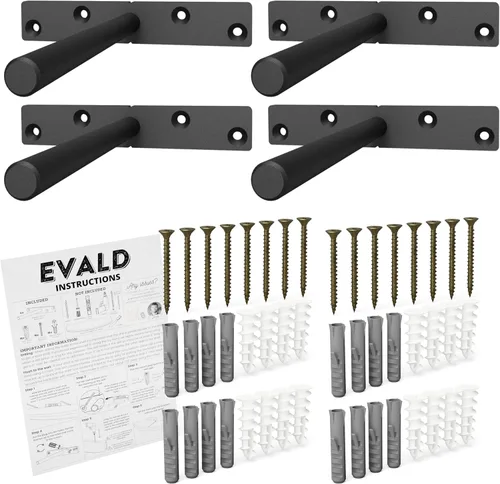 Miniatura 16 de EVALD Soporte de Estante Flotante Resistente Soporte de Repisa Flotante de 4 Pulgadas, Soportes de Estante Ocultos y Anclajes Accesorios