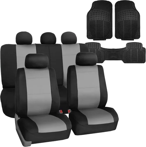 Miniatura 9 de FH Group Juego completo de fundas de asiento de neopreno – Ajuste universal para autos, camiones y SUV (negro) FB083115 + F11306