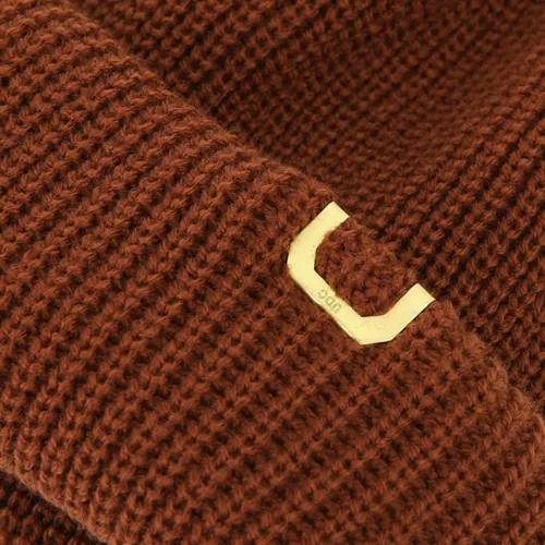 Miniatura 5 de UNDERCONTROL Gorro de punto unisex con etiqueta de latón dorado para otoño e invierno