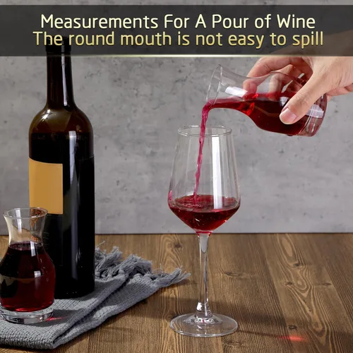 Miniatura 5 de Remagr Paquete de 3 Jarras de Vino de Vidrio de Una Sola Porción Pequeñas Mini Jarras Decantador de Vino Individual de Repuesto para Cenas, Fiestas
