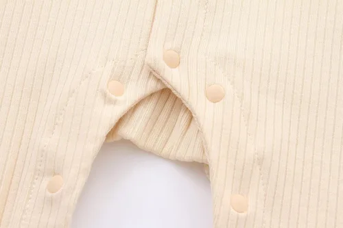 Miniatura 6 de Baby One Piece Outfit Baby Jumpsuit Solid Color Ribbed Cotton Newborn Onesies