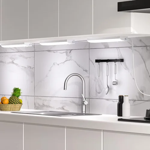 Miniatura 2 de PESUTEN Iluminación LED para debajo del gabinete para cocina, enchufable, luz regulable debajo del gabinete, 3 colores, 3000 K/4000 K/5000 K