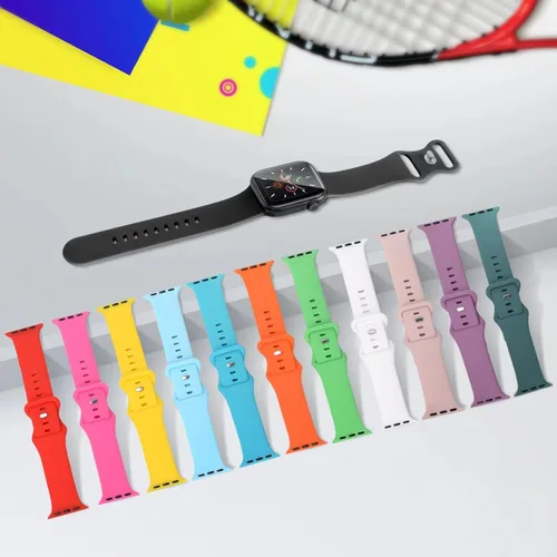 Miniatura 2 de Paquete de 15 correas compatibles con Apple Watch de 38 mm, 40 mm, 41 mm, 42 mm, 44 mm, 45 mm, 46 mm, 49 mm, unisex, correa deportiva de silicona
