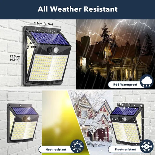 Miniatura 7 de Luces solares para exteriores con sensor de movimiento - Lámparas solares con detector de movimiento para exteriores, 238 LED con iluminación