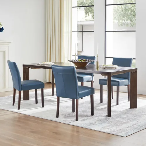 Miniatura 25 de Watson & Whitely Juego de 6 Sillas de Comedor Tapizadas, Sillas de Comedor de Tela sin Brazos con Patas de Madera Maciza y Respaldo para Cocina