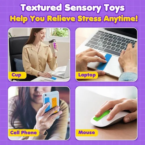 Miniatura 4 de Juguetes sensoriales para niños y adultos: paquete de 8 juguetes de succión texturizados para niños con autismo, calmantes - pegatinas sensoriales