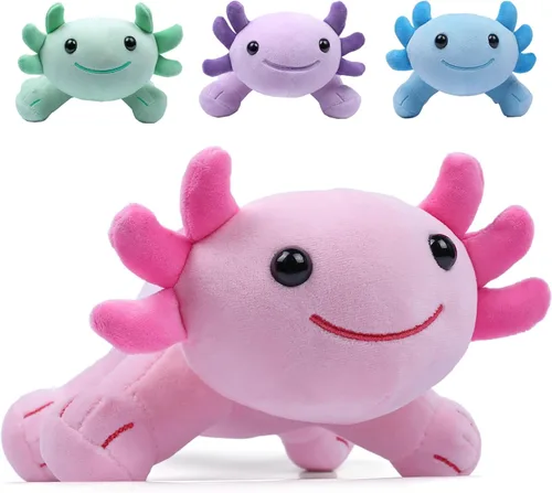Miniatura 12 de Axolotl - Juguete de peluche, suave y lindo ajolote de 10.8 pulgadas, almohada de felpa de algodón de peluche Kawaii Salamandra Animal para niños