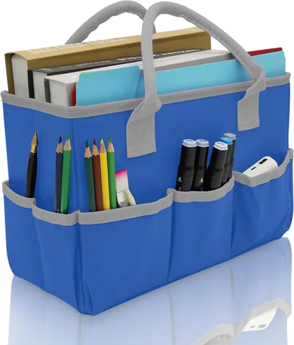 Miniatura 10 de Cupohus - Bolsa de almacenamiento para organizador de arte y manualidades con bolsillos y asas, organizador portátil de tela Oxford para maestros