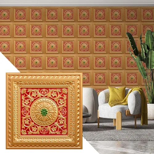 Miniatura 9 de Dundee Deco Panel decorativo de techo 3D de PVC con diseño floral victoriano, plateado antiguo, 2 pies x 2 pies (23.6 in x 23.6 in), 4 pies Plata