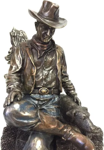 Miniatura 4 de Escultura de estatua de siesta de vaquero y perro de WU