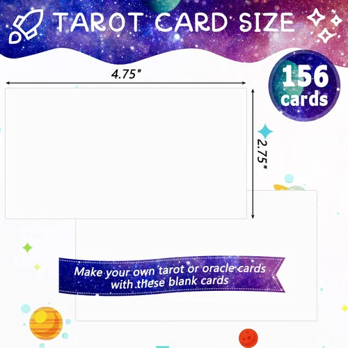 Miniatura 2 de Tinlade 156 cartas de tarot en blanco para escribir en una baraja de tarot estándar de bricolaje con estuche de 2.76 x 4.72 pulgadas, haz tus