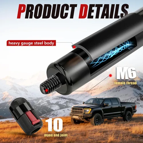 Miniatura 4 de Vepagoo 24 pulgadas, 20 libras/89N, amortiguadores de gas, soporte de elevación de resorte para reemplazo de cubierta de tonneau, camioneta, cama